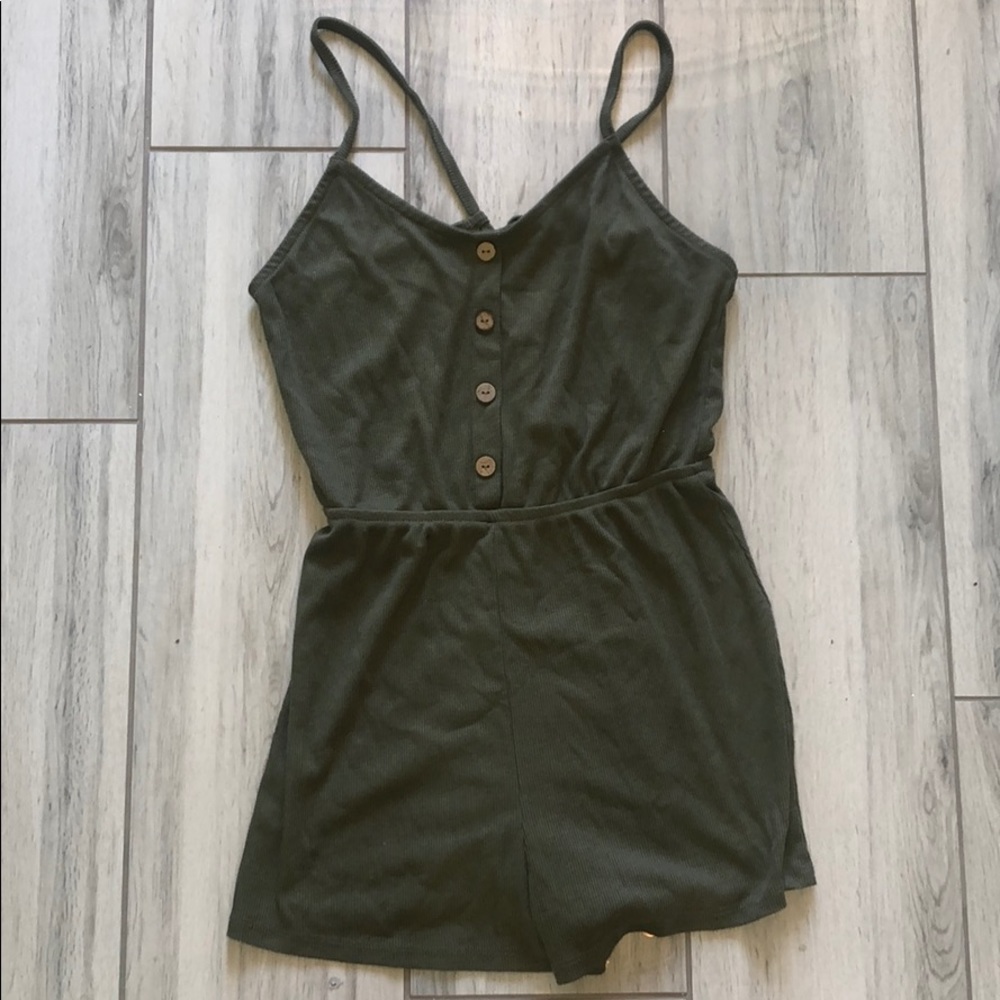 Army green romper